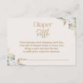 Boho Pampas Grass Diaper Raffle Card | Neutrals Informatiekaartje (Voorkant)