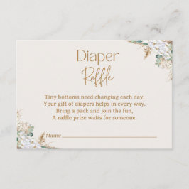 Boho Pampas Grass Diaper Raffle Card | Neutrals Informatiekaartje
