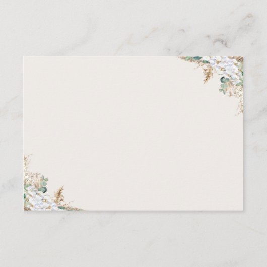 Boho Pampas Grass Diaper Raffle Card | Neutrals Informatiekaartje (Achterkant)