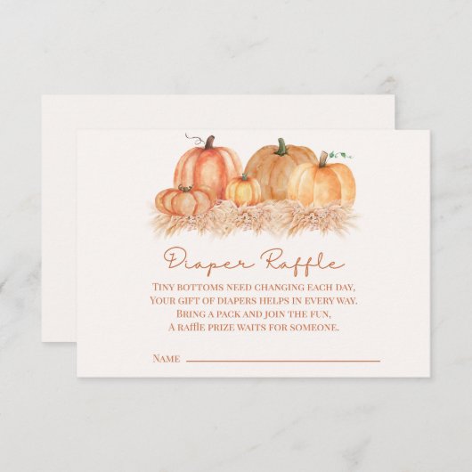Boho Pampas Grass Diaper Raffle Card | Rustic Bedankkaart (Voorkant / Achterkant)
