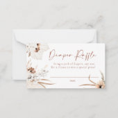Boho Pampas Grass Diaper Raffle Kaart Notitiekaartje (Voorkant)
