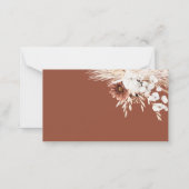 Boho Pampas Grass Diaper Raffle Kaart Notitiekaartje (Achterkant)