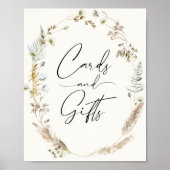 Boho Pampas Grass Dried Bouquet Kaarten en Gifts Poster (Voorkant)