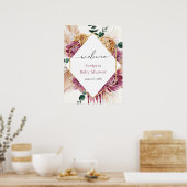 Boho Pampas Grass Dried Bouquet Welcome Poster (Keuken)