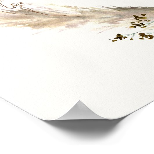Boho Pampas Grass Dried Bouquet Welcome Poster (Hoek)