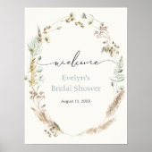 Boho Pampas Grass Dried Bouquet Welcome Poster (Voorkant)