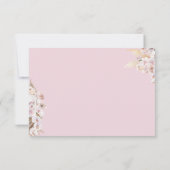 Boho Pampas Grass Dried Floral Blush Roos Wedding RSVP Kaartje (Achterkant)