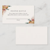 Boho Pampas Grass Dried Florals Diaper Raffle Informatiekaartje (Voorkant / Achterkant)