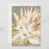 Boho Pampas Grass Dried Flowers Bouquet Wedding Kaart (Achterkant)