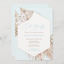 Boho Pampas Grass Dried Palms Boy Baby shower Kaart