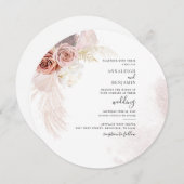 Boho Pampas Grass Dried Palms Terracotta Wedding Kaart (Voorkant / Achterkant)