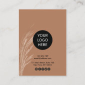 Boho Pampas Grass Earth Tones Terracotta Minimal Visitekaartje (Achterkant)