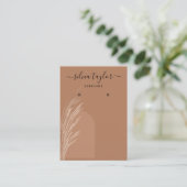 Boho Pampas Grass Earth Tones Terracotta Minimal Visitekaartje (Staand voorkant)