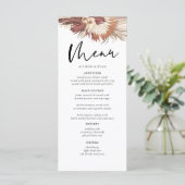 Boho Pampas Grass Earthy Wedding Menus Menu (Staand voorkant)
