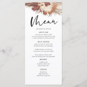 Boho Pampas Grass Earthy Wedding Menus Menu (Voorkant)