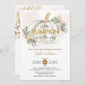 Boho Pampas Grass Een beetje pompoen Baby shower Kaart (Voorkant / Achterkant)