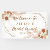 Boho Pampas Grass Elegant Bridal Brunch Backdrop Spandoek (Horizontaal)