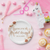 Boho Pampas Grass Elegant Bridal Brunch Terracotta Papieren Bordje (Feest)