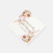 Boho Pampas Grass Elegant Bridal Brunch Terracotta Servet (Hoek)