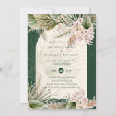 BOHO Pampas Grass Emerald Green Wedding Kaart (Voorkant)