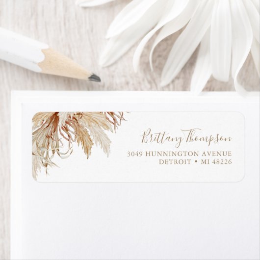 Boho Pampas Grass Etiket (Insitu)