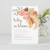 Boho pampas grass Eucalyptus anthurium-Baby shower Kaart (Staand voorkant)