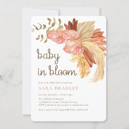 Boho pampas grass Eucalyptus anthurium-Baby shower Kaart