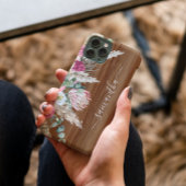 Boho Pampas Grass Eucalyptus Wood Monogram bekijke Case-Mate iPhone Case