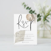 Boho Pampas Grass fan Wedding RSVP Briefkaart (Staand voorkant)