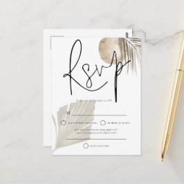 Boho Pampas Grass fan Wedding RSVP Briefkaart