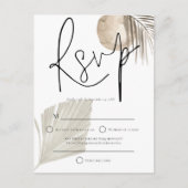 Boho Pampas Grass fan Wedding RSVP Briefkaart (Voorkant)