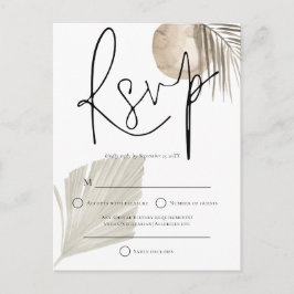 Boho Pampas Grass fan Wedding RSVP Briefkaart