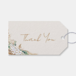Boho Pampas Grass Favor Tag | Neutral Beige Boho Cadeaulabel