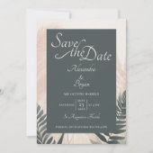Boho Pampas Grass & Fern Bruiloft Save the Date Kaart (Voorkant)