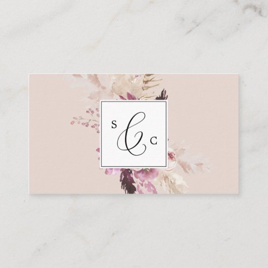 Boho Pampas Grass Flat Wedding Plaatskaartje