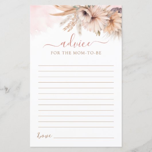 Boho Pampas Grass Floral Advies voor moeder om Kaa (Voorkant)