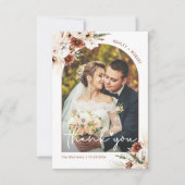 Boho Pampas Grass Floral Arch Wedding Foto Bedankkaart (Voorkant)