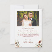 Boho Pampas Grass Floral Arch Wedding Foto Bedankkaart (Achterkant)