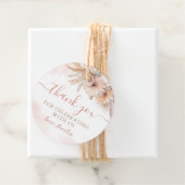 Boho Pampas Grass Floral Baby shower Bedankt Bedankjes Labels (In situ)