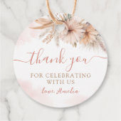 Boho Pampas Grass Floral Baby shower Bedankt Bedankjes Labels (Achterkant)