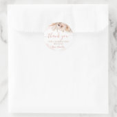 Boho Pampas Grass Floral Baby shower Bedankt Ronde Sticker (Tas)