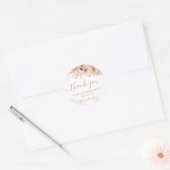 Boho Pampas Grass Floral Baby shower Bedankt Ronde Sticker (Envelop)