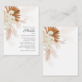 Boho Pampas Grass Floral Baby shower Notitiekaartje (Voorkant / Achterkant)