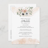 Boho Pampas Grass Floral Baby shower Uitnodiging Briefkaart (Voorkant / Achterkant)