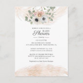 Boho Pampas Grass Floral Baby shower Uitnodiging Briefkaart (Voorkant)