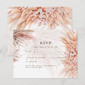 BOHO Pampas Grass Floral Blush Wedding Briefkaart (Voorkant / Achterkant)