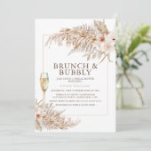 Boho Pampas Grass Floral Champagne Vrijgezellenfee Kaart (Staand voorkant)