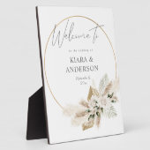 Boho Pampas Grass Floral Circle Welkom Plaque Fotoplaat (Zijkant)