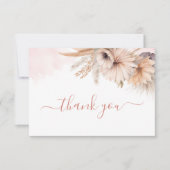 Boho Pampas Grass Floral Desert Baby shower Bedankkaart (Voorkant)
