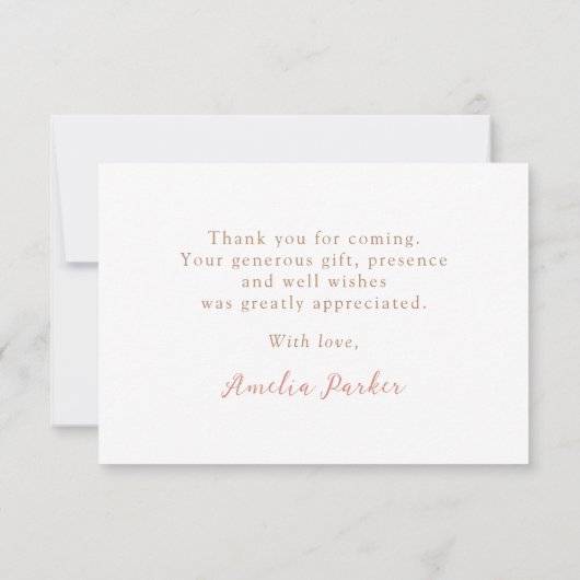 Boho Pampas Grass Floral Desert Baby shower Bedankkaart (Achterkant)